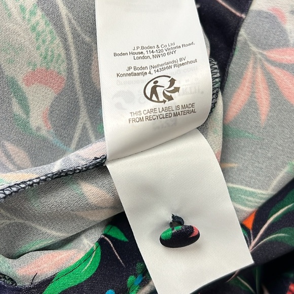 NWT Boden Collar Detail Cropped Jumpsuit -French Navy - Berry Bird  Size 4P - Picture 13 of 16